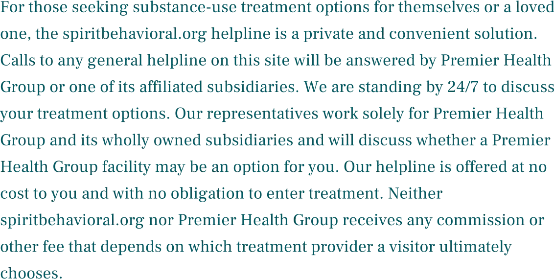 Disclosure: calls may be answered by an affiliated treatment provider; no referral fee is charged.